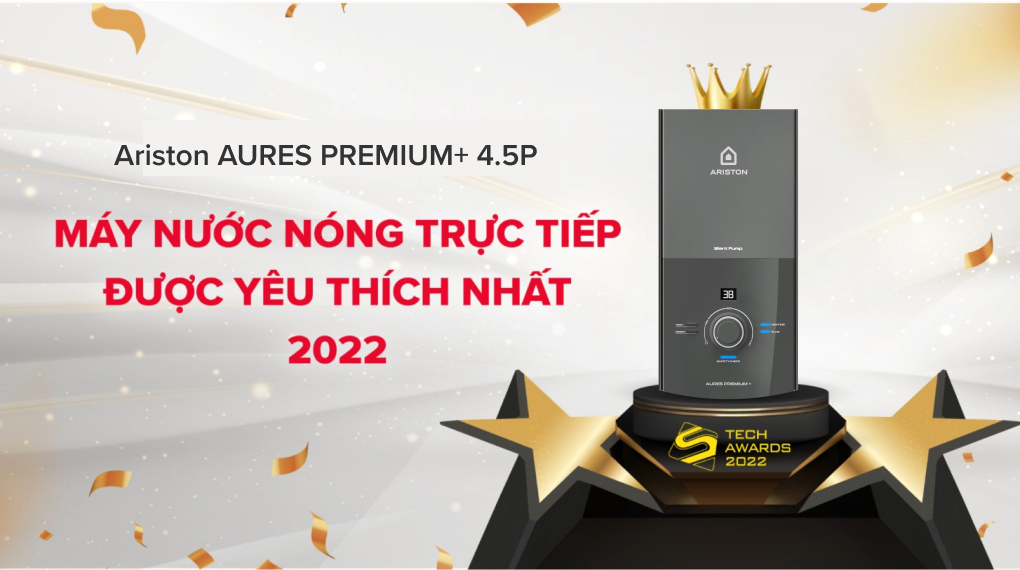 máy nước nóng trực tiếp Ariston 4500W AURES PREMIUM+ 4.5P - Sản phẩm được yêu thích nhất