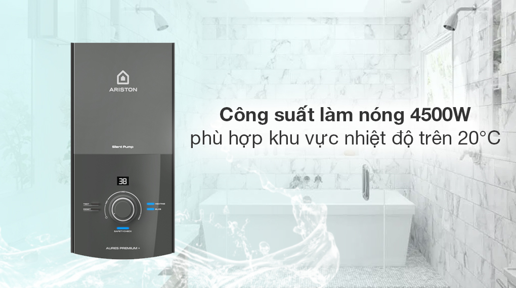 Máy nước nóng trực tiếp Ariston 4500W AURES PREMIUM+ 4.5P - Đặc điểm làm nóng