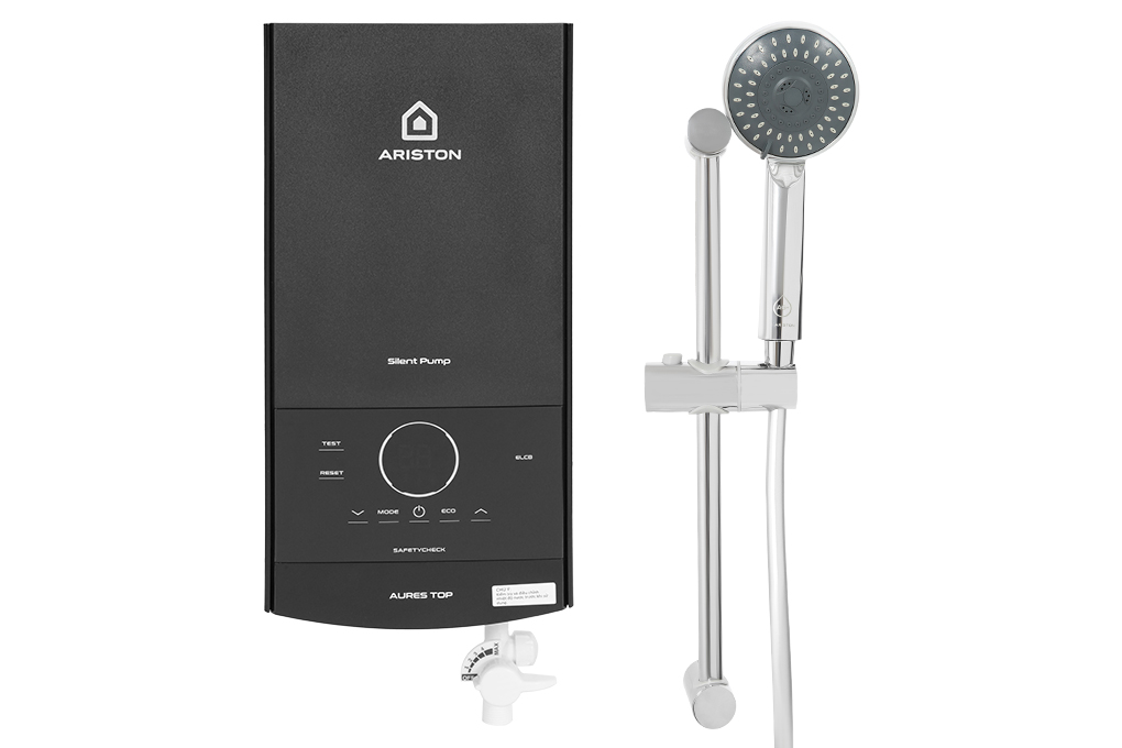 Máy nước nóng trực tiếp Ariston 4500W AURES TOP 4.5P Màu Đen