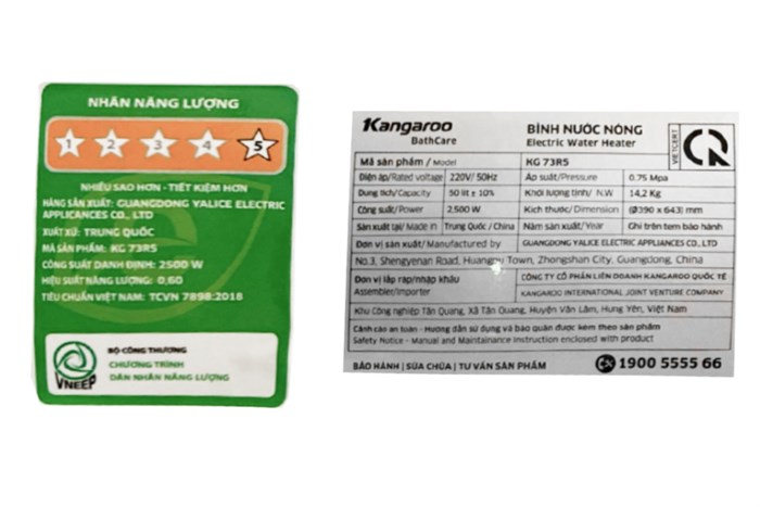 Máy nước nóng gián tiếp Kangaroo 50 lít KG73R5 Màu Trắng