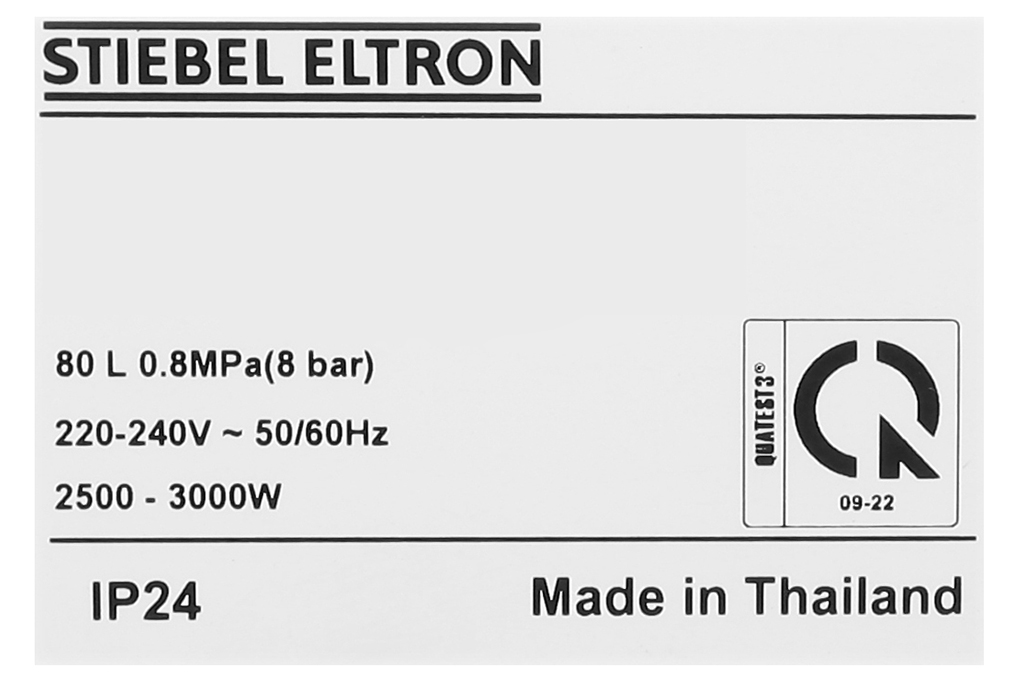 Bình nóng lạnh gián tiếp Stiebel Eltron 80 lít 2500W ESH 80 H Plus T-VN Màu Trắng