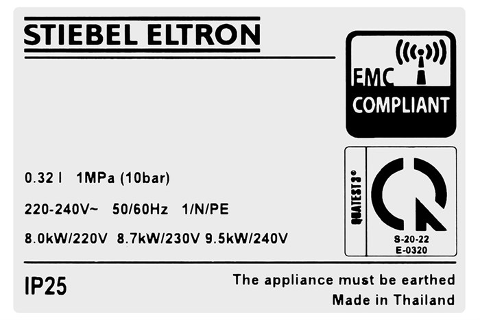 Máy nước nóng trực tiếp đa điểm (Multi Point) Stiebel Eltron 8000W DDC 8 EC Màu Đen