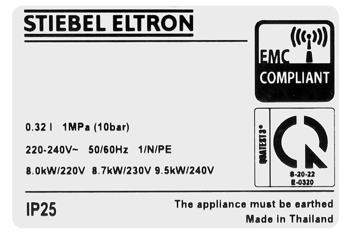 Máy nước nóng trực tiếp đa điểm (Multi Point) Stiebel Eltron 8000W DDH 8 EC Màu Xám