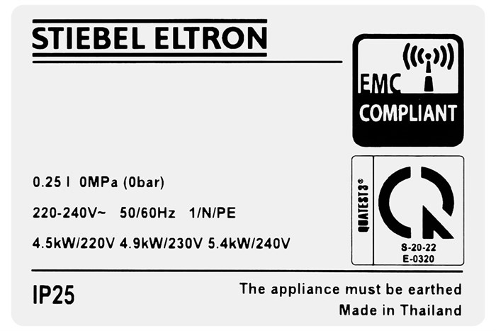 Máy nước nóng trực tiếp Stiebel Eltron 4500W DS 45 EC Màu Trắng