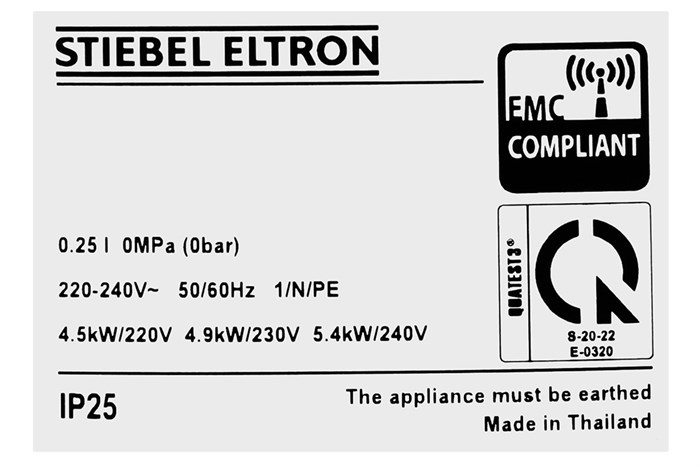 Máy nước nóng trực tiếp Stiebel Eltron 4500W WS 45 EC Màu Trắng