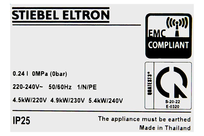 Máy nước nóng trực tiếp Stiebel Eltron 4500W XGL 45 EC Màu Trắng
