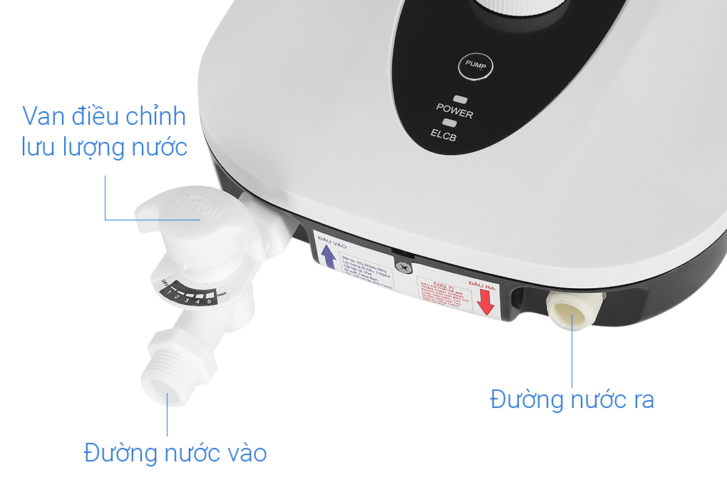 Máy nước nóng trực tiếp Rapido 4500W SONNE - SP4.5 Màu Trắng