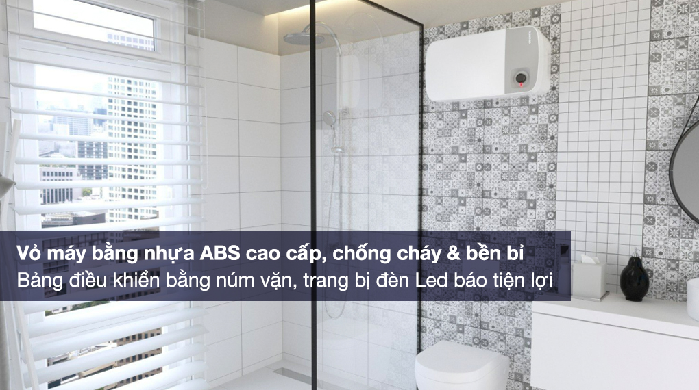 MÁY NƯỚC NÓNG GIÁN TIẾP ATLANTIC 20 LÍT SWH 20H M-4 NEO LITE 823021 - Vỏ máy bằng nhựa ABS cao cấp, chống cháy cùng bảng điều khiển bằng núm vặn dễ sử dụng