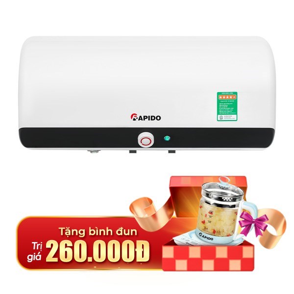 Bình nóng lạnh gián tiếp Rapido 20 lít HE 20L
Mẫu mới