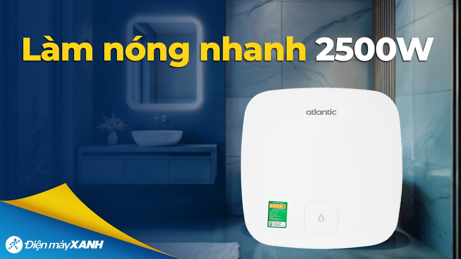 Máy nước nóng gián tiếp Atlantic 30 lít AMI SQUARE 831261 SWH 30A M-N0