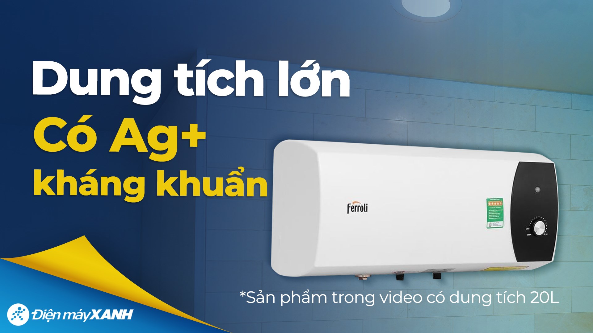 Bình nóng lạnh gián tiếp Ferroli 20 lít 2500W Mate 20L Ag+