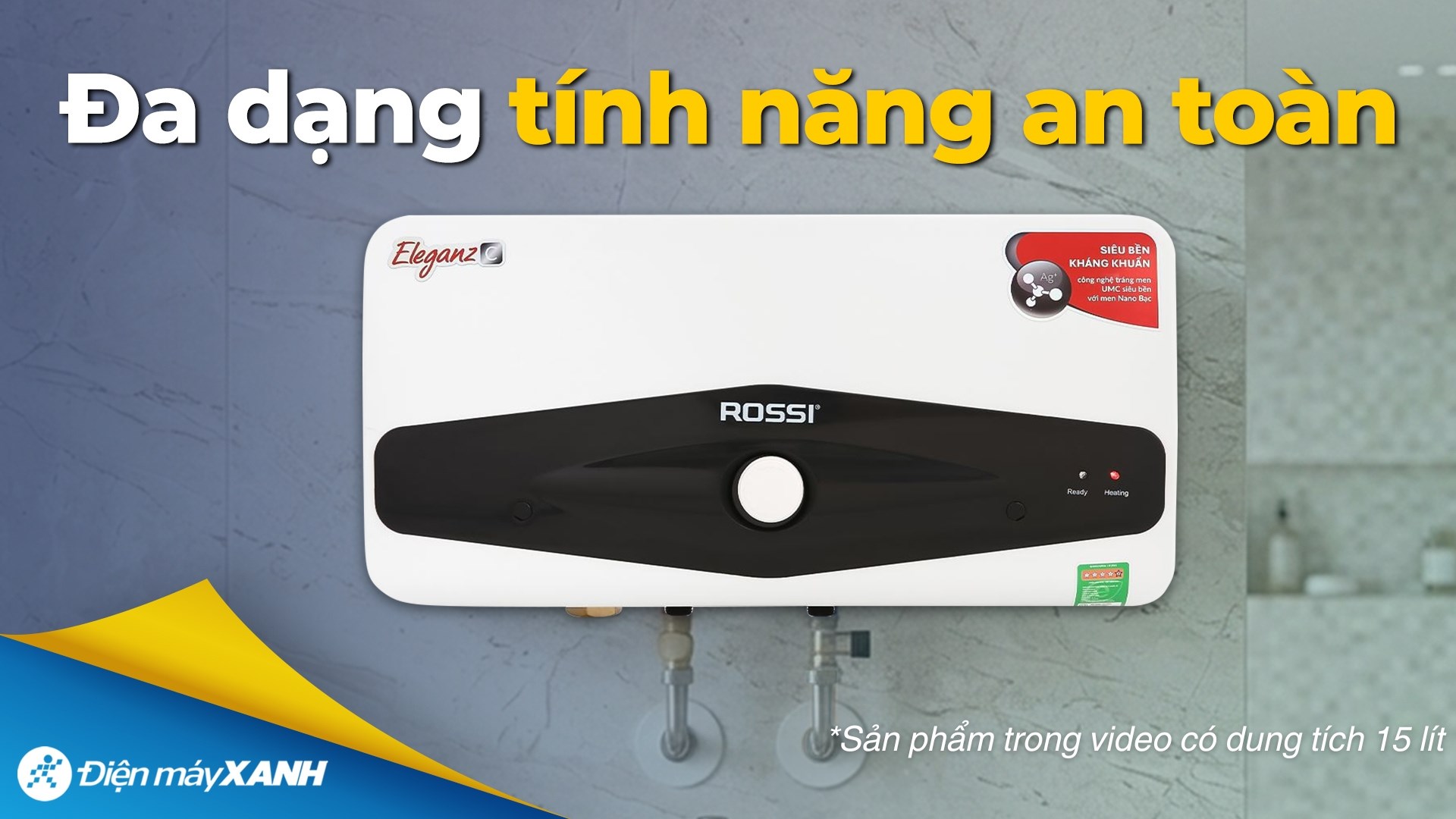 Máy nước nóng gián tiếp Rossi Eleganz-C 15 lít 2500W REC15SL