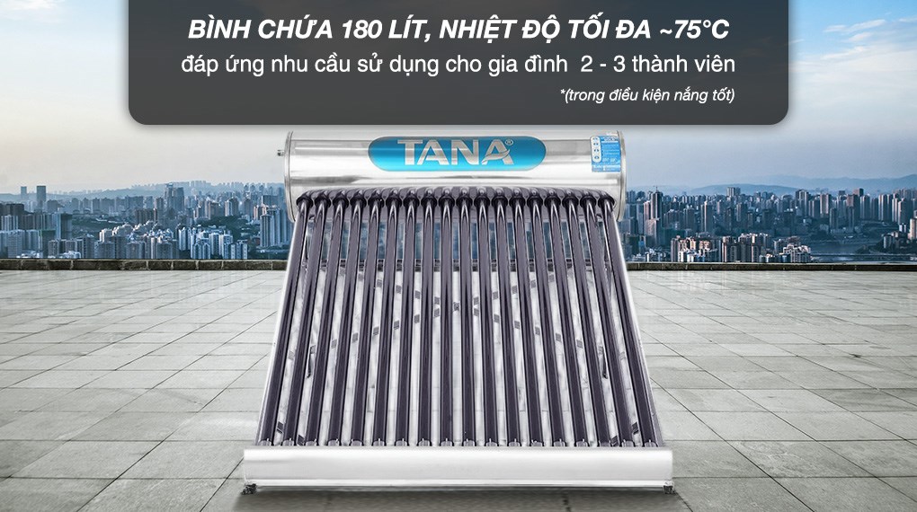 Máy nước nóng năng lượng mặt trời Tân Á 180 lít Go 58-18