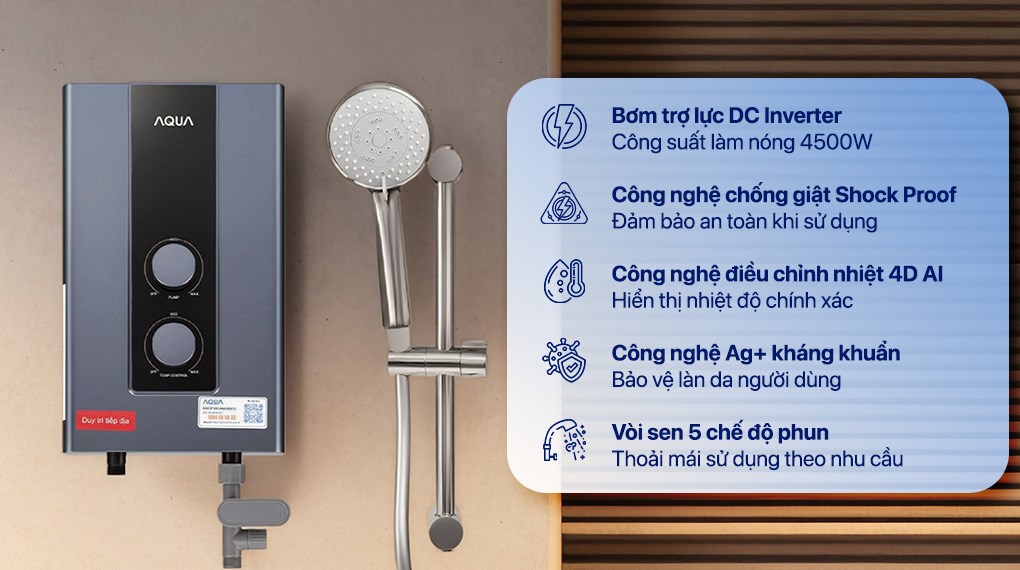 Máy nước nóng trực tiếp Aqua 4500W AEI45E-FP3B(VN)
