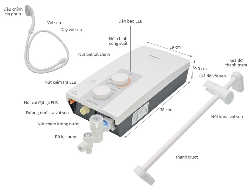 Máy nước nóng Panasonic DH-3JL3VH