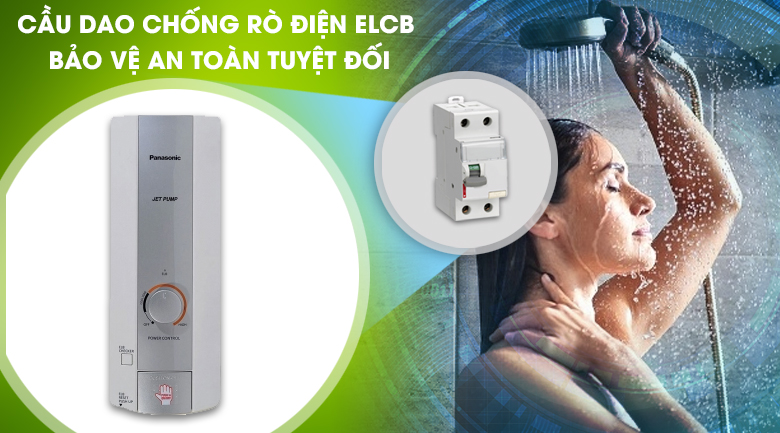 ELCB tự ngắt điện - Máy nước nóng Panasonic DH-4HP1W 4500W