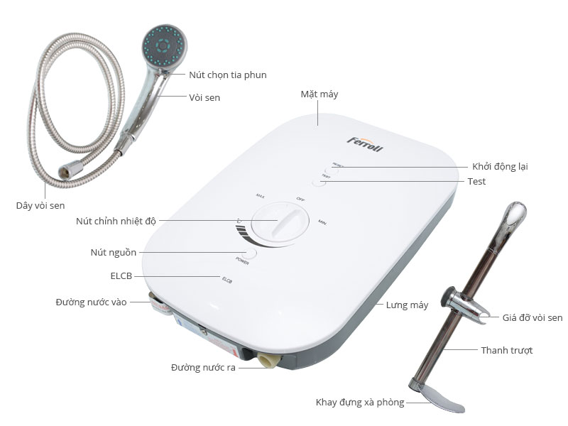 Thông số kỹ thuật Máy nước nóng Ferroli DIVO SSN