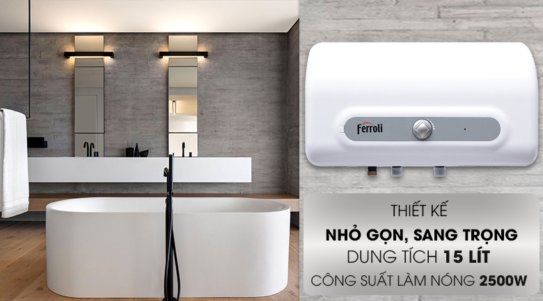 Bình nước nóng ngang Ferroli QQ EVO ME 15 lít