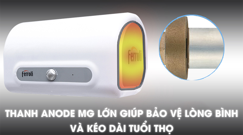 Bình nước nóng ngang Ferroli QQ EVO ME 15 lít