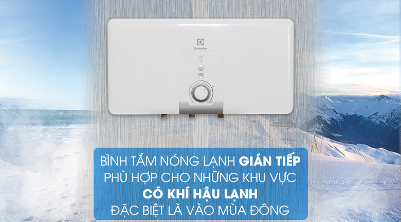 Bình tắm nóng lạnh gián tiếp - Bình nước nóng Electrolux EWS15DDX-DW 15 lít