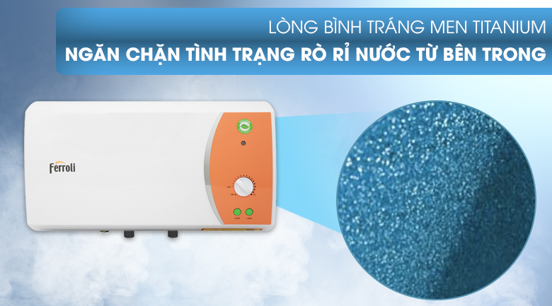 Lòng bình tráng men Titanium - Bình nước nóng Ferroli VERDI 30L TE 30 lít