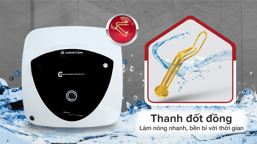 Máy nước nóng gián tiếp Ariston 15 lít 2500W AN 15 LUX FE