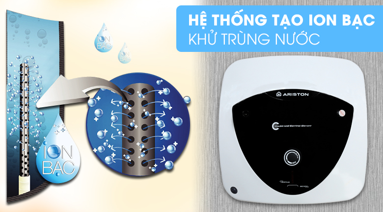 Hệ thống tạo Ion bạc khử trùng - Bình nóng lạnh Ariston AN 15 LUX FE 15 lít