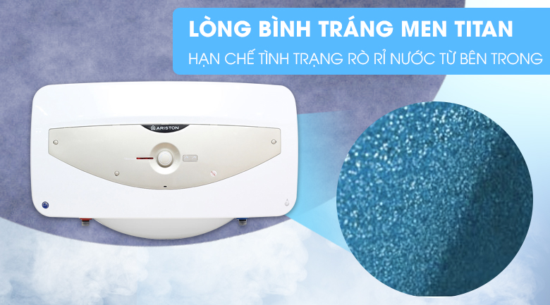 Lòng bình tráng men Titan - Bình tắm nóng lạnh Ariston SL 30 QH FE - MT 30 lít 