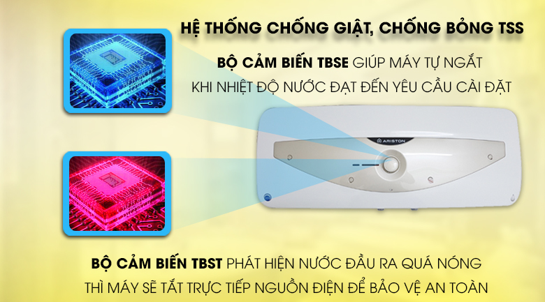 Hệ thống chống giật, chống bỏng TSS  - Bình nóng lạnh Ariston 20 lít SL 20 MT