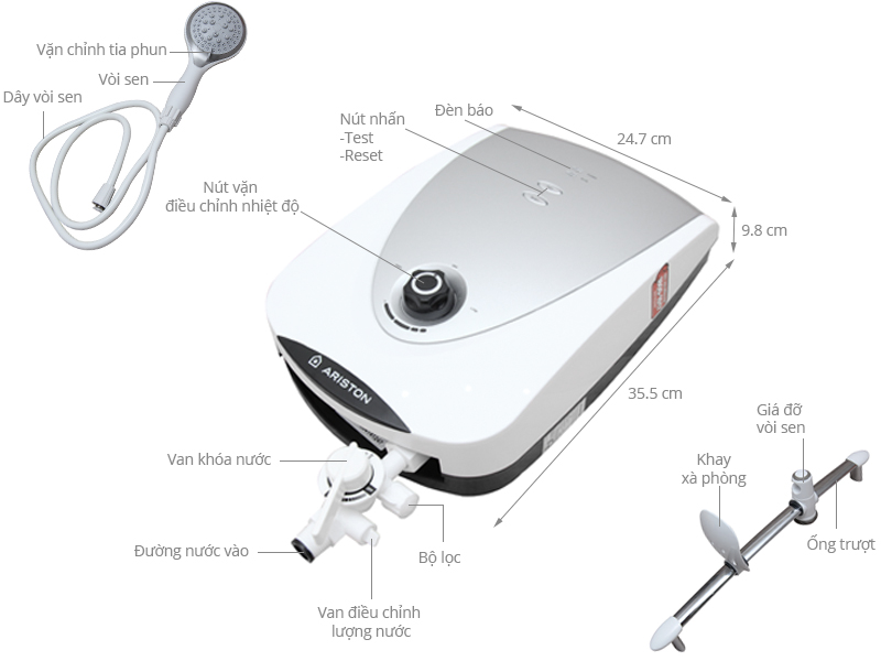 Máy nước nóng Ariston VR-E4522E-SL W/Silver