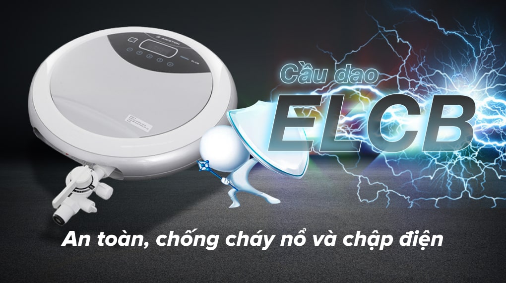 Cầu dao chống rò điện ELCB - Máy nước nóng trực tiếp Ariston 4500W RT45E-VN