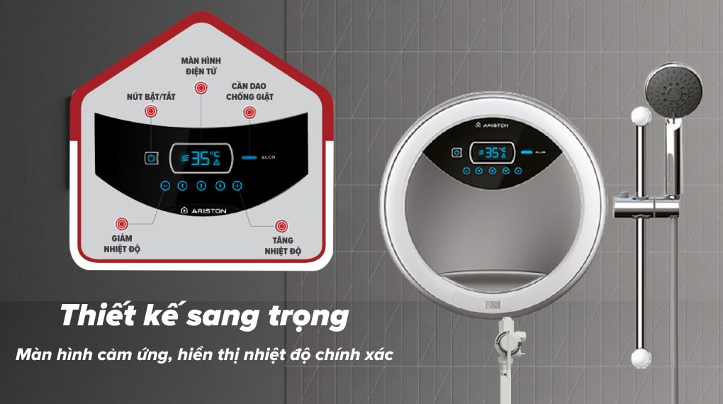 Máy nước nóng trực tiếp Ariston 4500W RT45E-VN - Màn hình cảm ứng