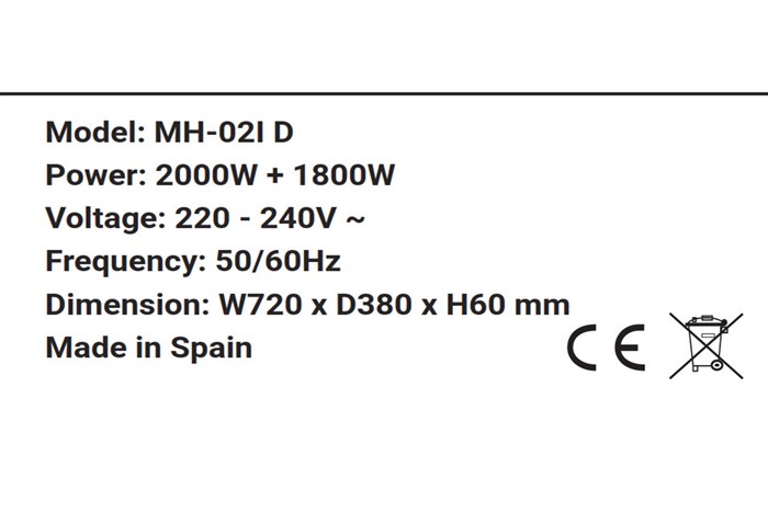 Bếp từ đôi lắp âm Malloca MH-02ID Màu Đen