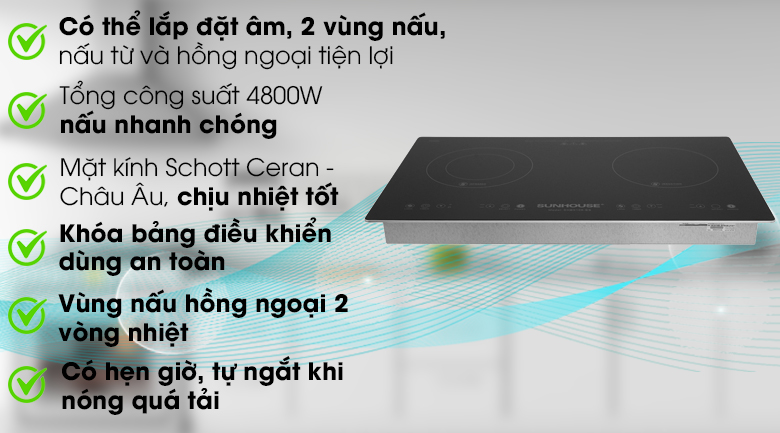 Bếp từ hồng ngoại Sunhouse SHB9106-ES