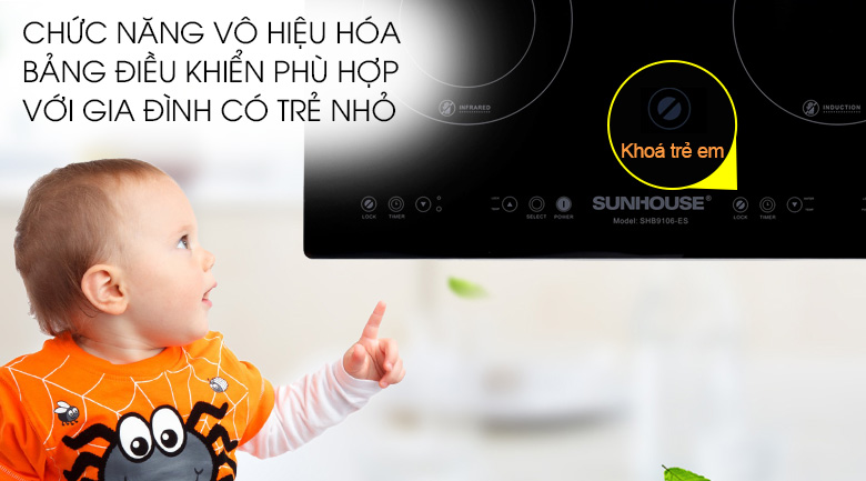 Bếp từ hồng ngoại Sunhouse SHB9106-ES