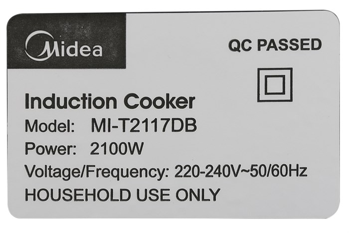 Bếp từ Midea MI-T2117DB Màu Đen