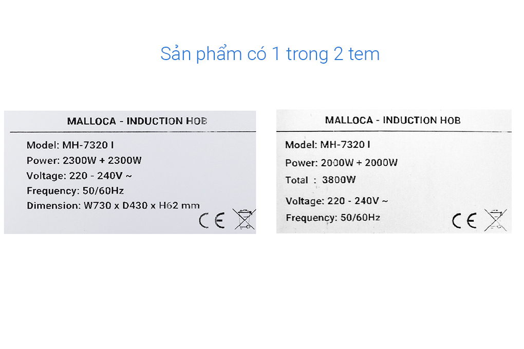 Bếp từ đôi âm Malloca MH-7320I 3800W Màu Đen