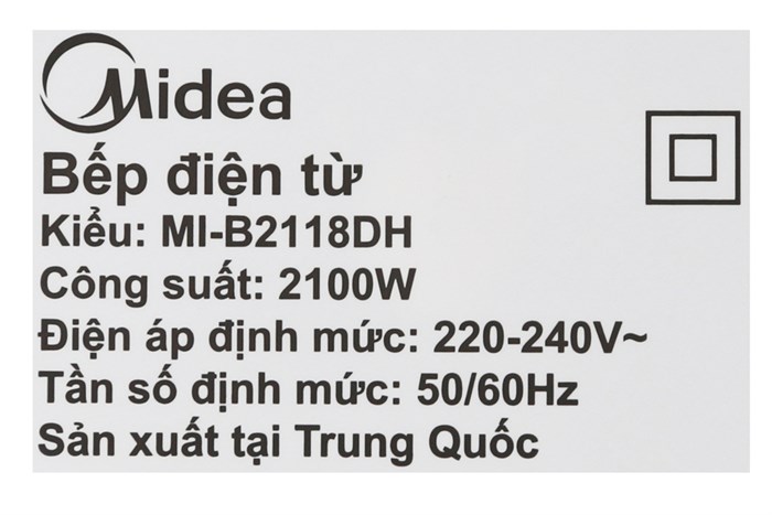 Bếp từ Midea MI-B2118DH Màu Đen - Đỏ