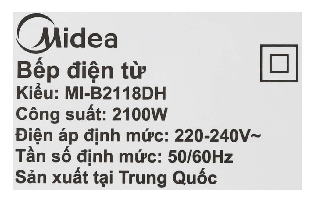 Bếp từ Midea MI-B2118DH Màu Đen - Đỏ