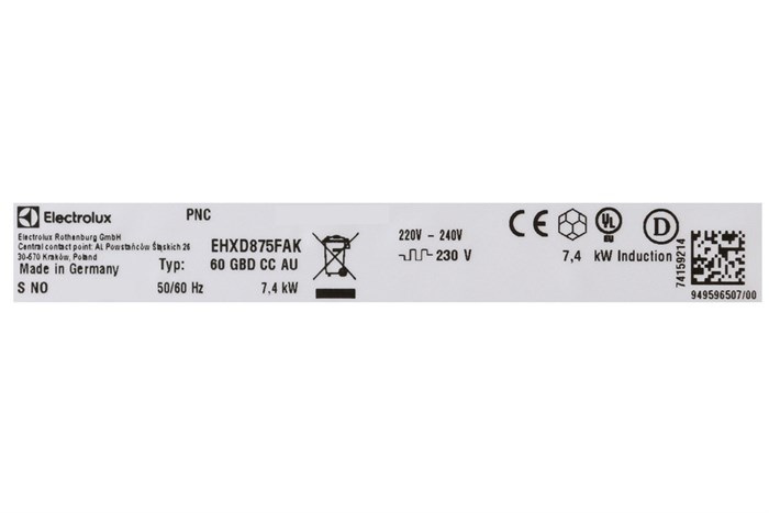 Bếp từ 4 vùng nấu lắp âm Electrolux EHXD875FAK Màu Đen