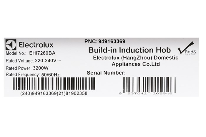 Bếp từ đôi lắp âm Electrolux EHI7260BA Màu Đen