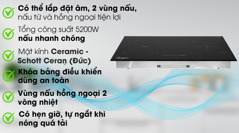 Bếp từ hồng ngoại Apex APB9982