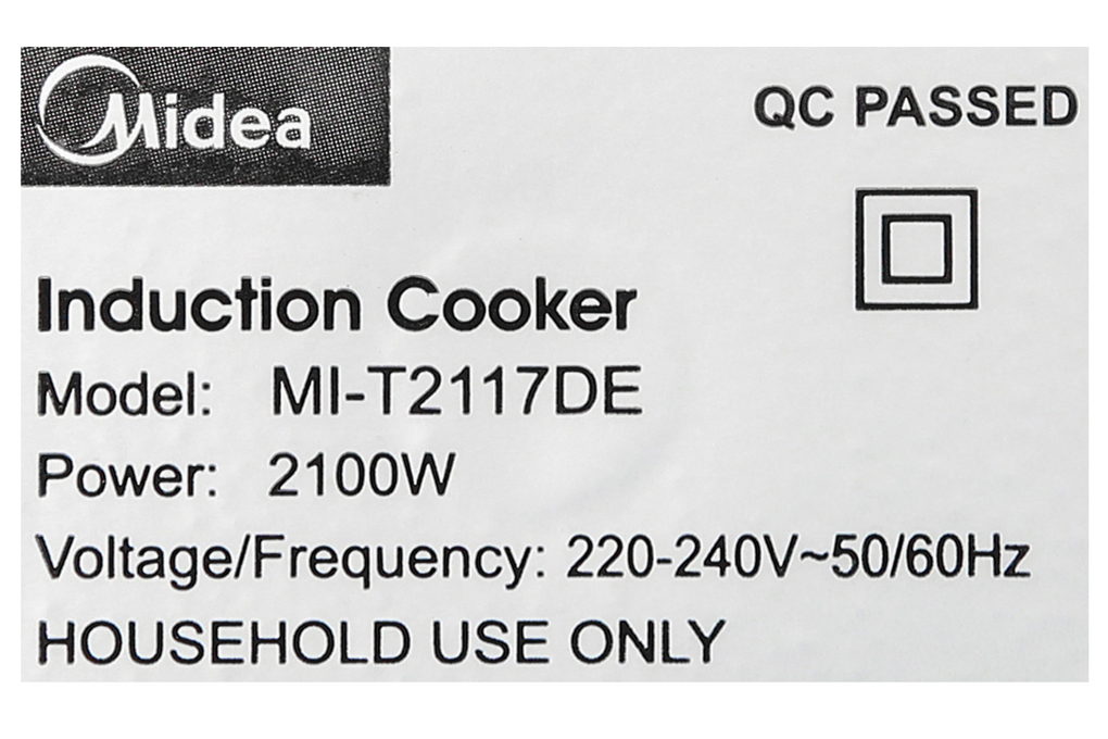 Bếp từ Midea MI-T2117DE Màu Đen