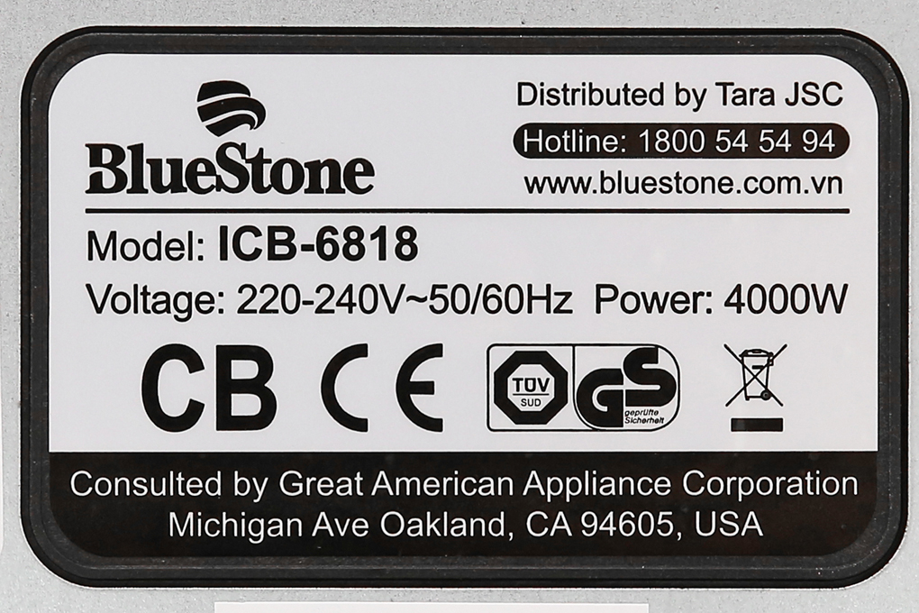 Mua bếp điện từ đôi lắp âm Bluestone ICB-6818