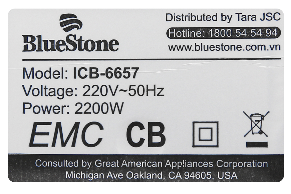 Siêu thị bếp từ đơn Bluestone ICB-6657