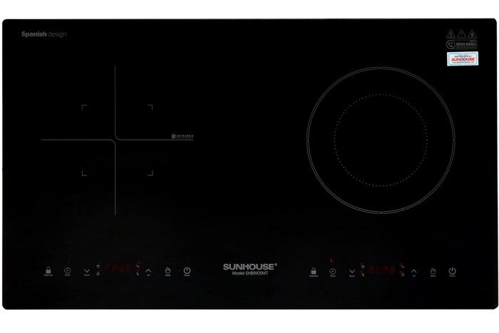 Bếp từ hồng ngoại lắp âm Sunhouse SHB9105MT Màu Đen