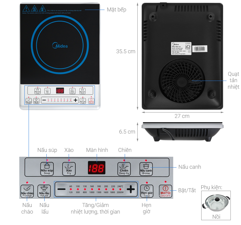 Bếp từ Midea MI-B2015DE(C)