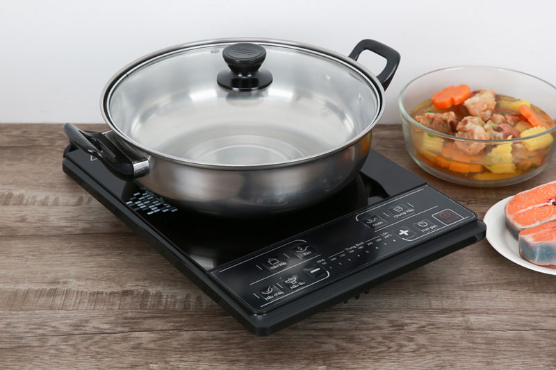 Chỉ sử dụng nồi có đế nhiễm từ - Bếp từ Midea MI-B1920DM Chỉ sử dụng nồi có đế nhiễm từ - Bếp từ Midea MI-B1920DM