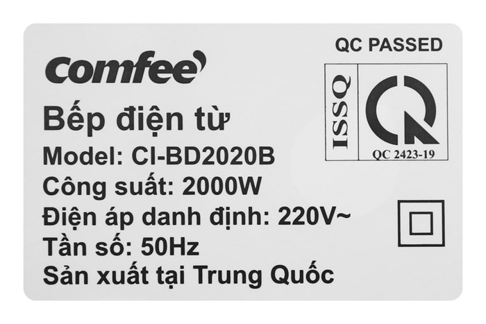 Bếp từ đơn Comfee CI-BD2020B 2000W Màu Trắng - Đen
