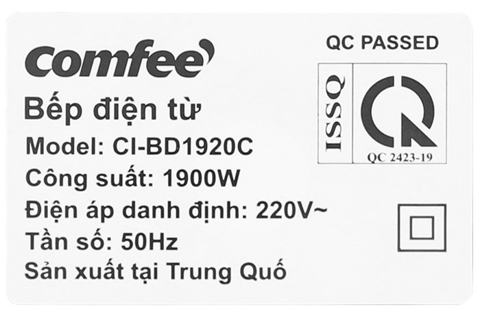 Bếp điện từ Comfee CI-BD1920C Màu Đen